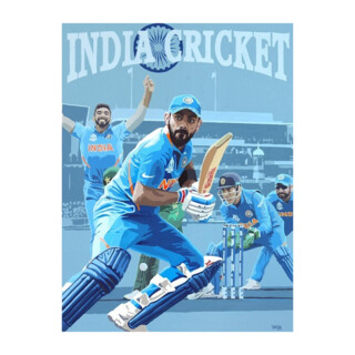 India Cricket Original Painting