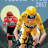 Chris Froome's Tour Double 2017 painting on canvas by Simon Taylor