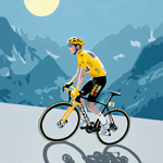 On Top in Yellow - gouache on paper 60 x 46cm by Simon Taylor