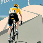 Ventoux, gouache on paper 36 x 48cm by Simon Taylor - Private Commission for Chris Froome