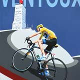 Chris Froome on Mont Ventoux painting on canvas by Simon Taylor