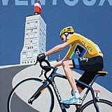 Chris Froome Mont Ventoux painting on canvas by Simon Taylor